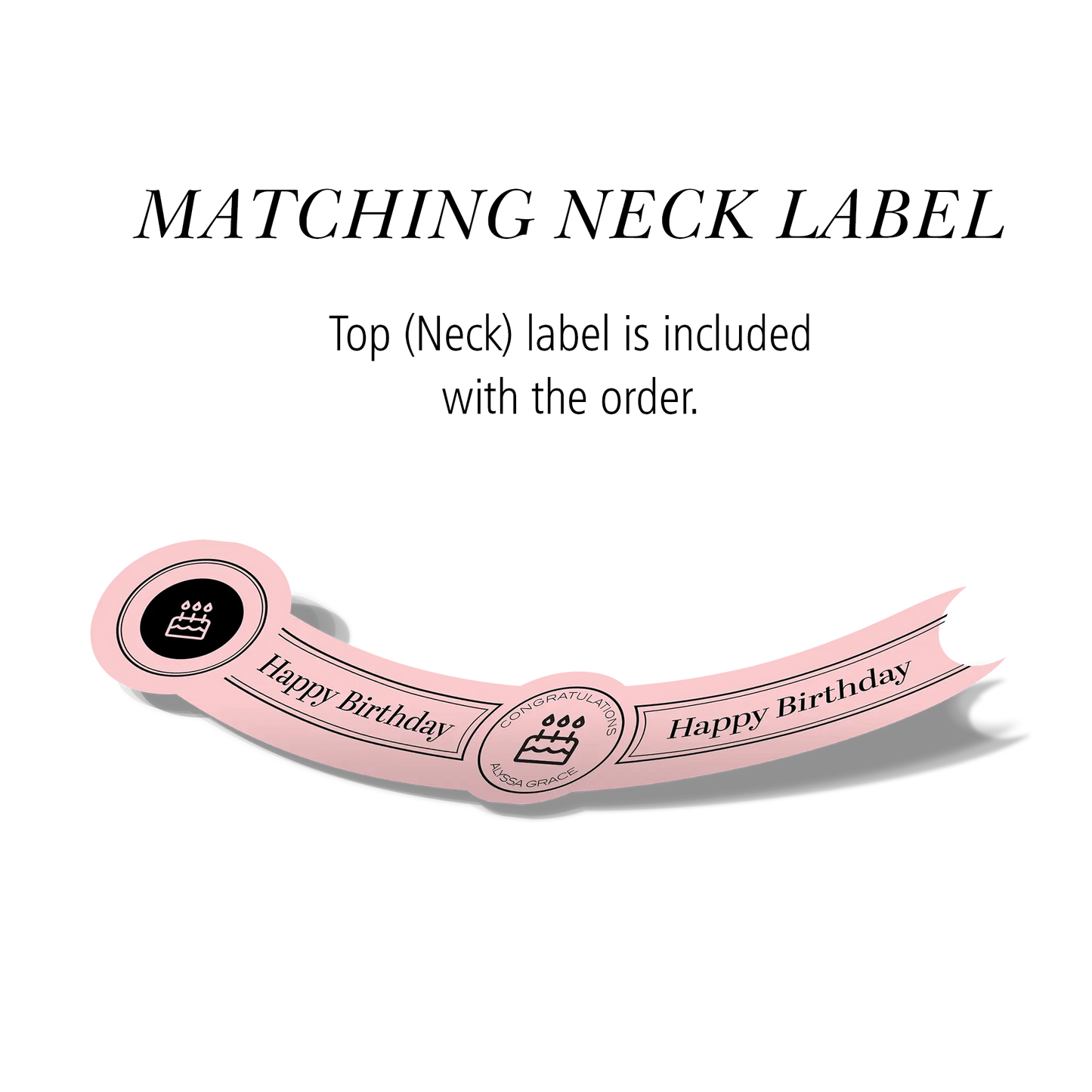 Custom Pink Rose Champagne Label