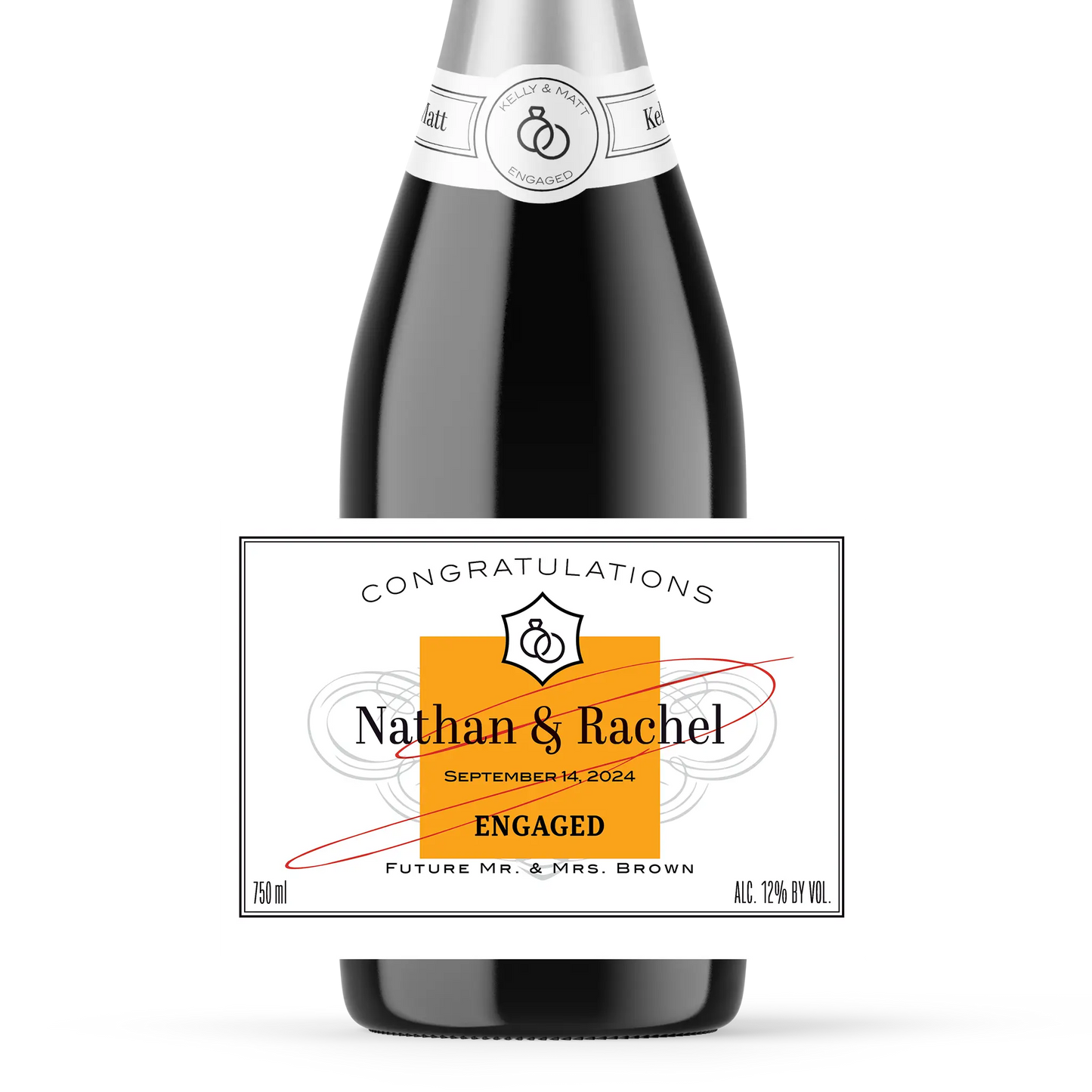 Personalized White Demi-Sec Champagne Label