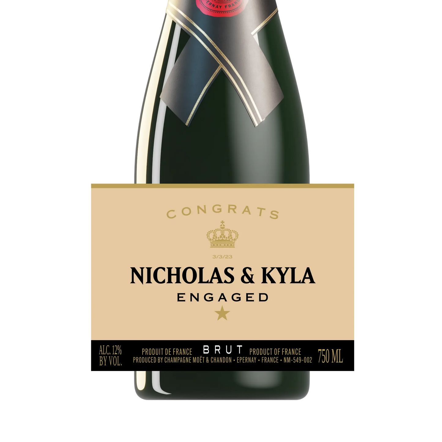 Personalized Imperial Brut Champagne Label