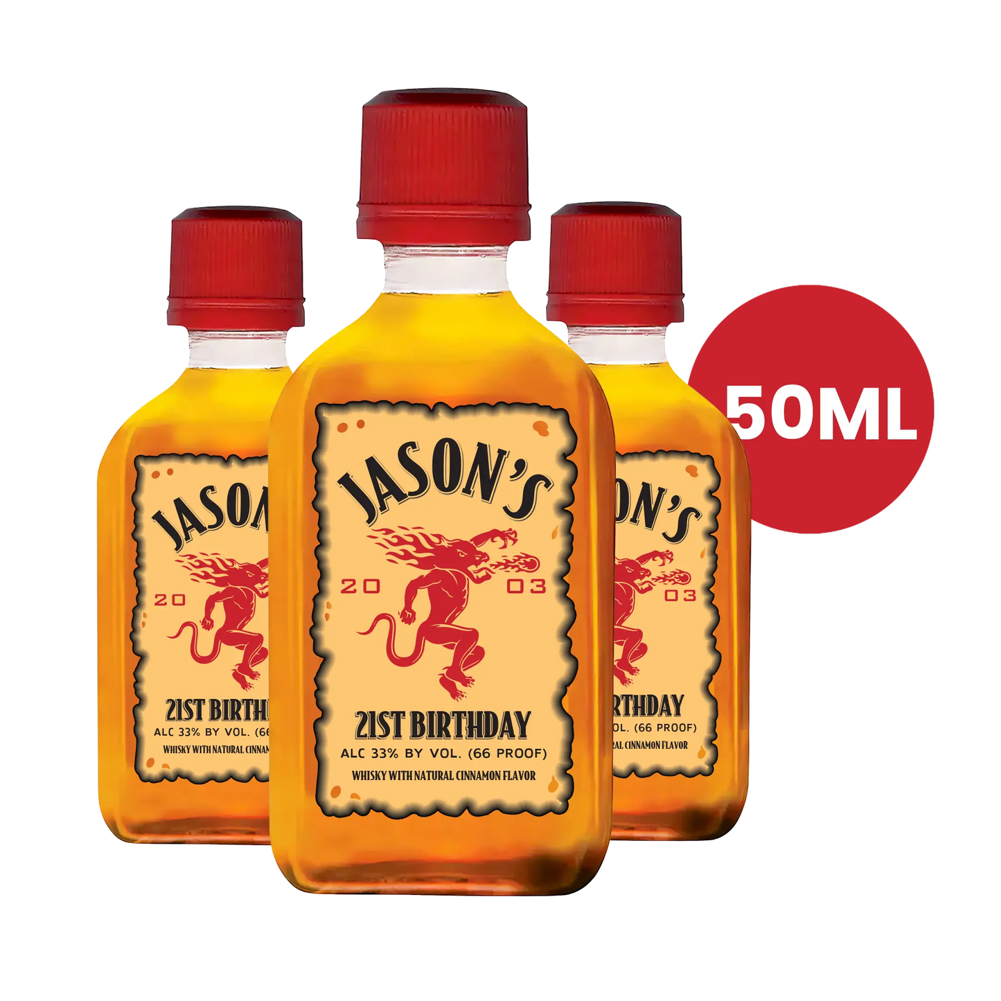 Custom Fireball Whiskey Mini Bottle Labels